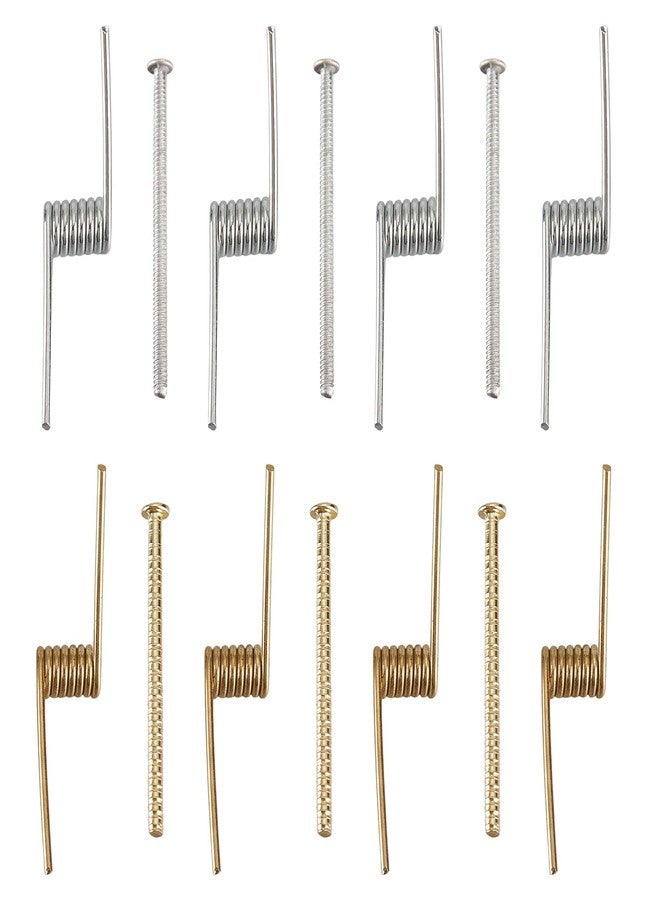 NICENEEDED 8 PCS Hair Claw Clip Spring Replacement, Clip Spring with Central Axle Rod, Hairpin Squre Rectangle Butterfly Jaw Clamp Repair Parts Siver Gold - Image 1